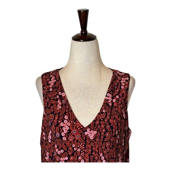 Tommy Hilfiger Dress Women 8 Red Pink Floral Print Tiered Mini Shift NWT Boho - Picture 3 of 10